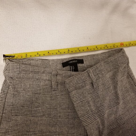 Black/White Plaid High Rise Straight Leg Dress Pants Trouser Forever 21 Small - Picture 12 of 13